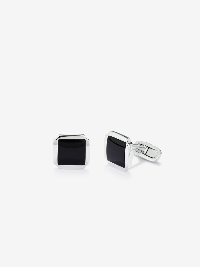 925 Silver and Onyx Cufflinks image number 0