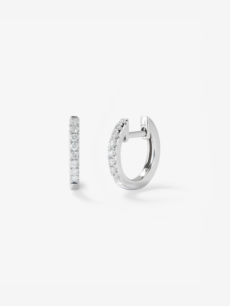 18K white gold earrings with 16 brilliant-cut diamonds with a total of 0.16 cts image number 0