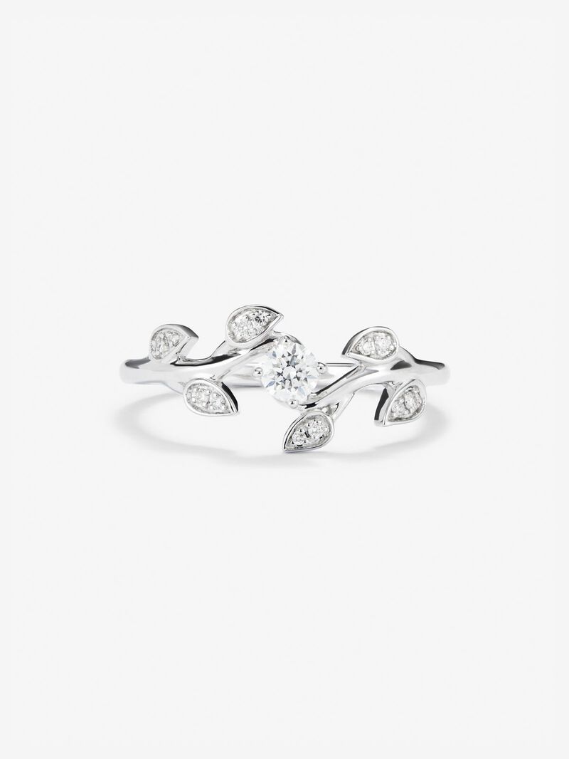 18K white gold ring with 13 brilliant-cut diamonds with a total of 0.19 cts image number 2