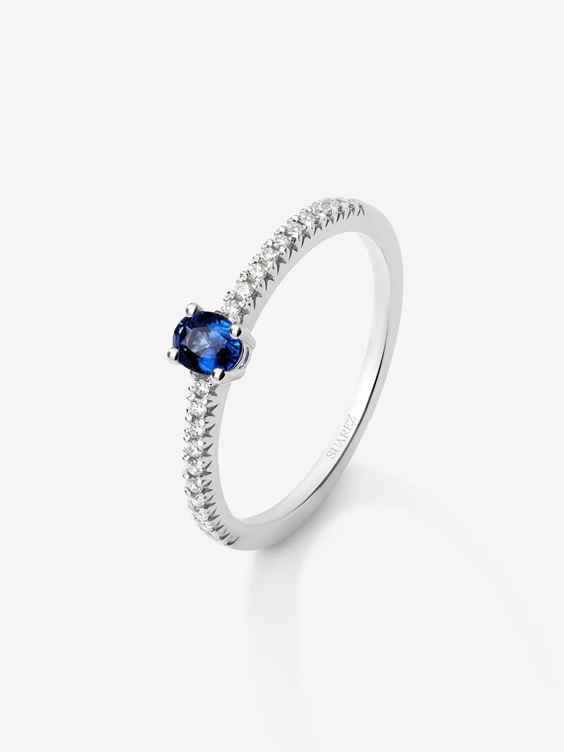 18K White Gold Ring with Azul Blue Saber image number 0