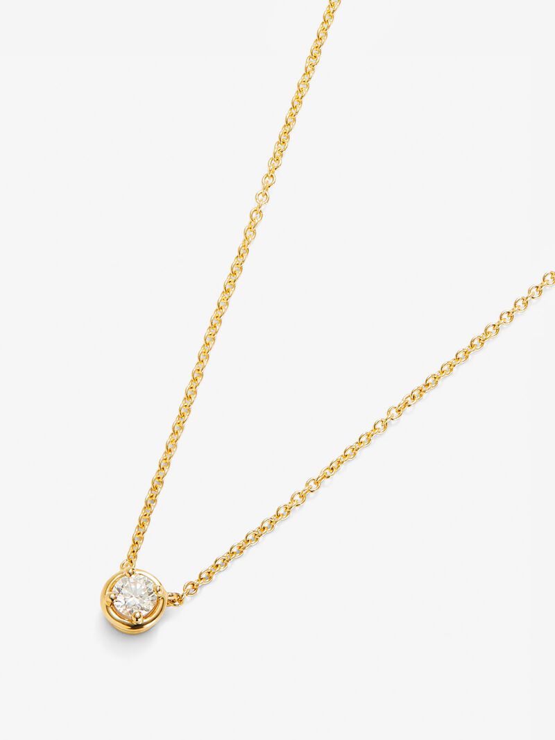 18k yellow gold solitary pendant with white diamond in 0.05 cts image number 2