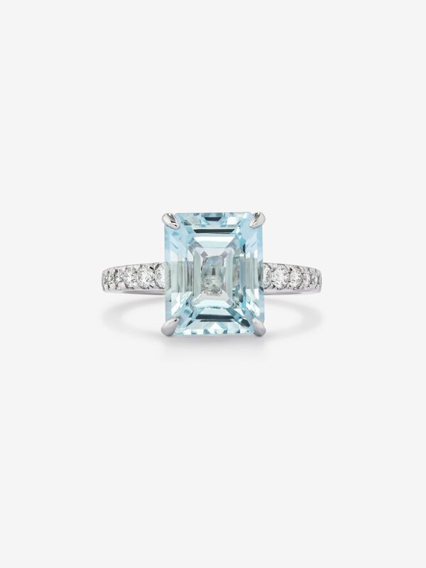 18 kt white gold ring with Sky blue topaz and diamonds, SO22088-OBDSKY11X9_V