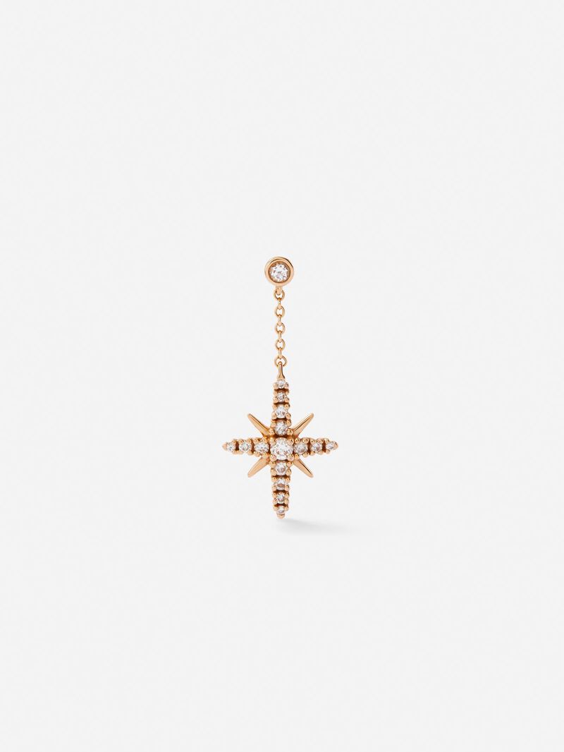 18kt rose gold earrings with diamonds image number 0