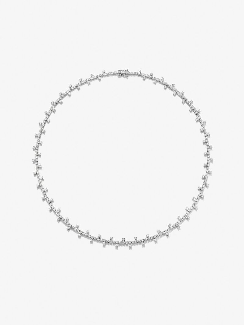 18K white gold necklace with 259 brilliant-cut diamonds with a total of 5.4 cts image number 0