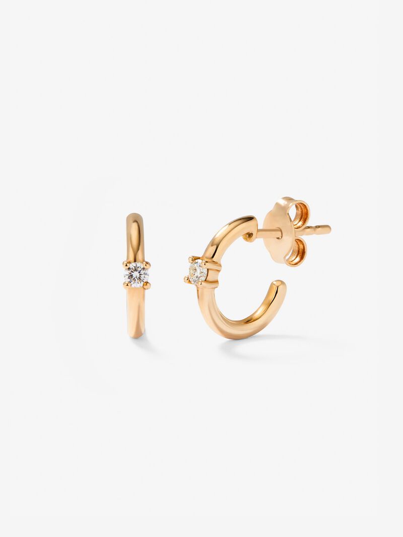 18kt rose gold earrings with diamonds image number 0