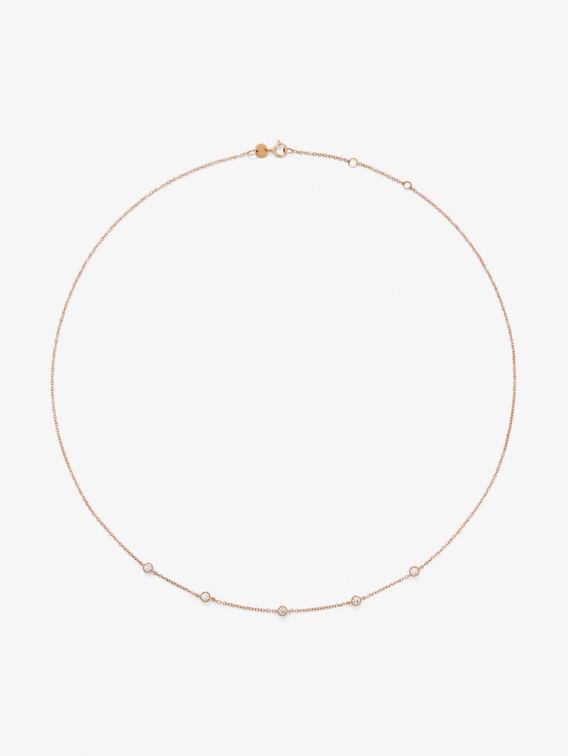 18K Rose Gold Choker Necklace with Diamonds image number 0