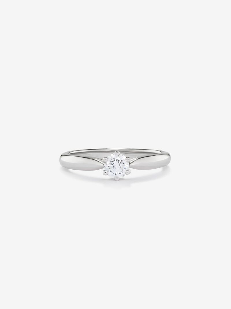 18K white gold solitary ring with white diamond in 0.2 cts image number 2
