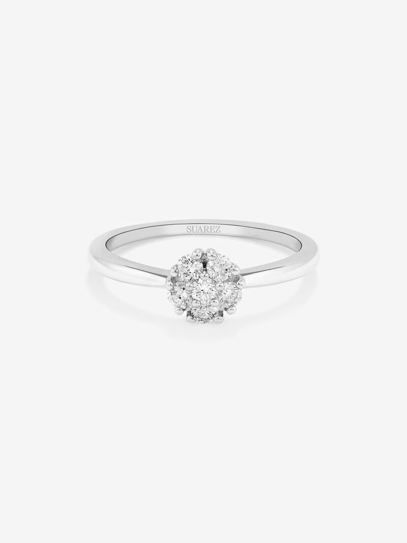 18K White Gold Diamond Pave Ring image number 2