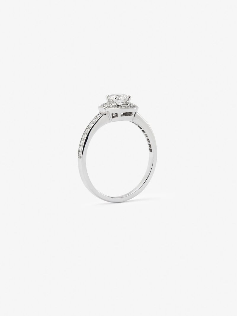 18K white gold ring with a central brilliant-cut diamond of 0.4 cts and 34 brilliant-cut diamonds with a total of 0.24 cts image number 4