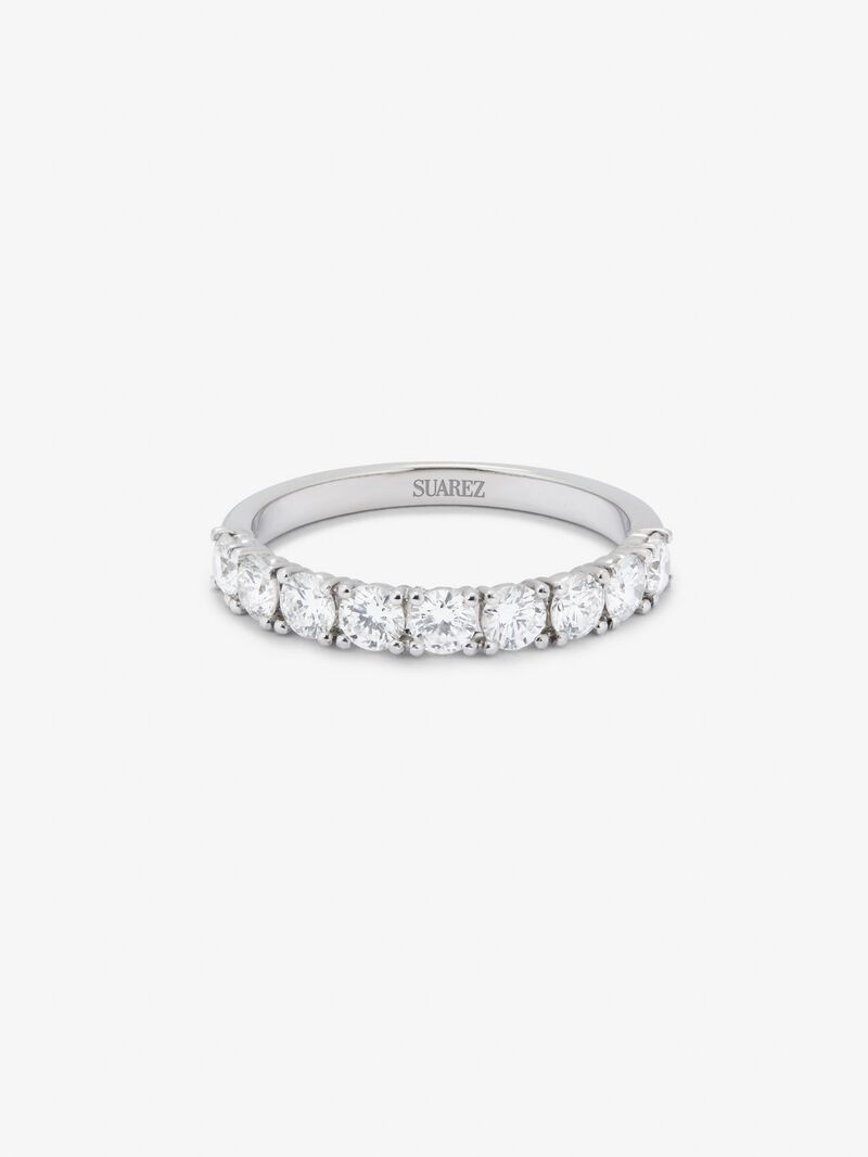 18K White Gold Engagement Ring with Diamonds image number 2