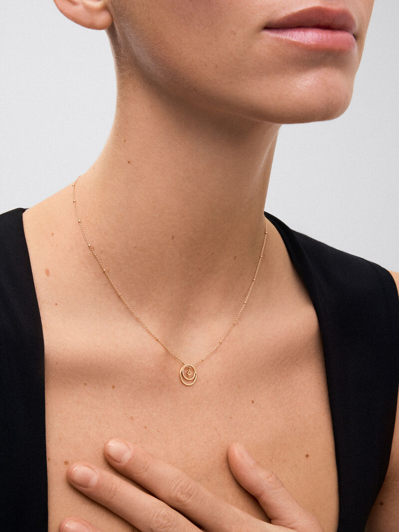 18K rose gold pendant with brilliant cut diamond with a total of 0.01 cts image number 3
