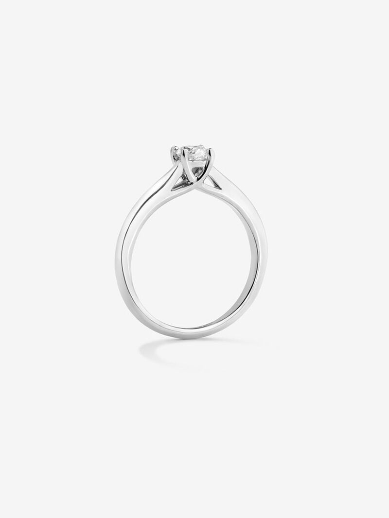 18K white gold solitaire ring with 0.1 ct brilliant cut diamond image number 4
