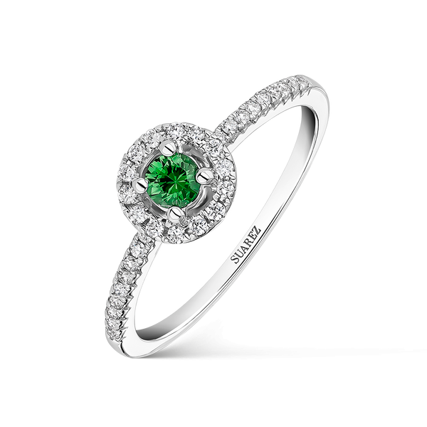 Big Three ring 0,15 carats gree emerald, SO16100-00E3,5MM_V