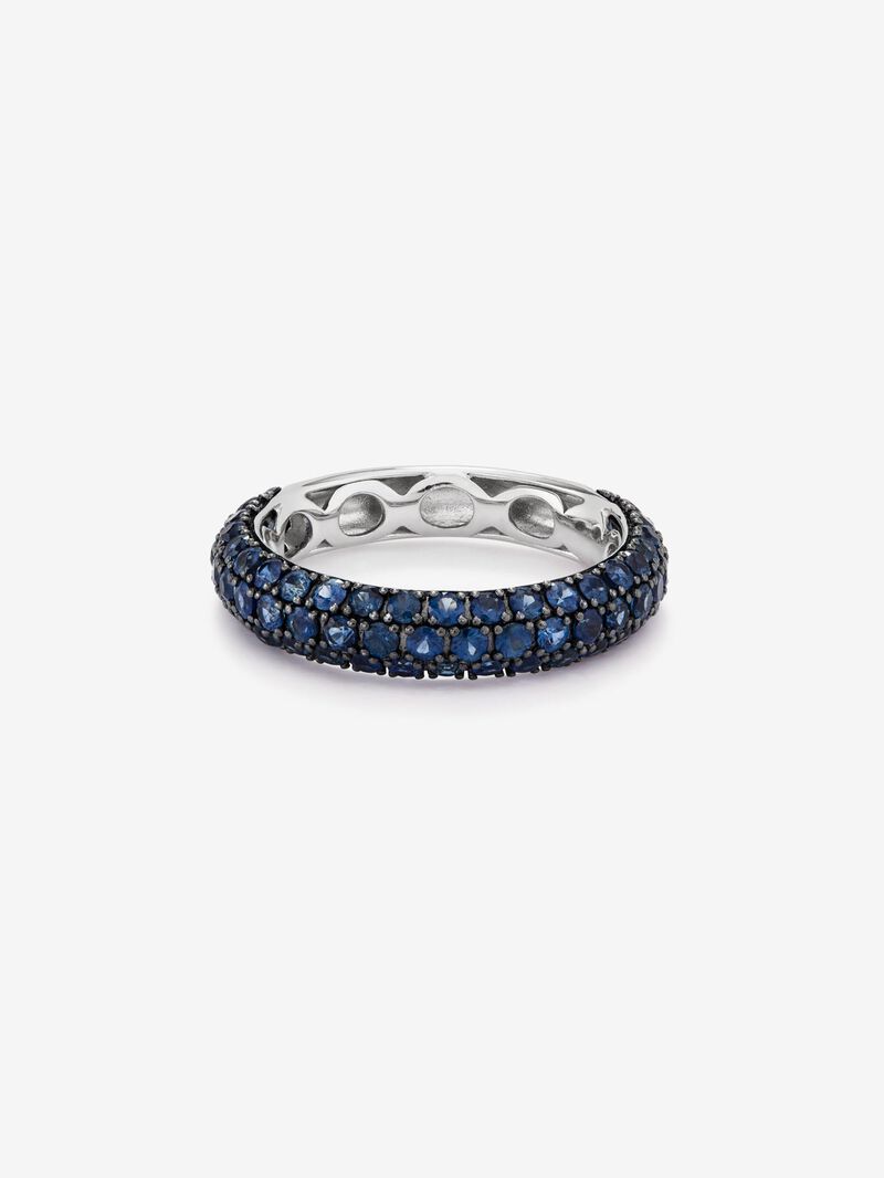 925 silver ring with 70 brilliant-cut blue sapphires with a total of 1.85 cts image number 2