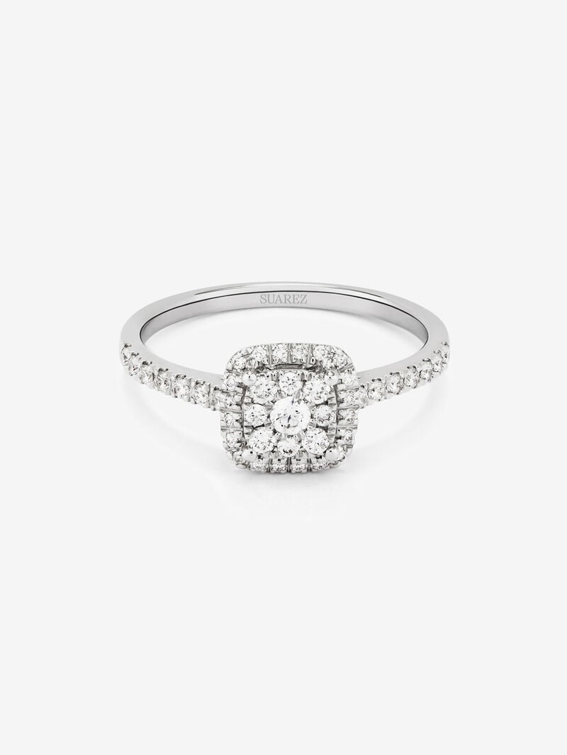 18K white gold ring with 43 brilliant-cut diamonds with a total of 0.31 cts image number 2