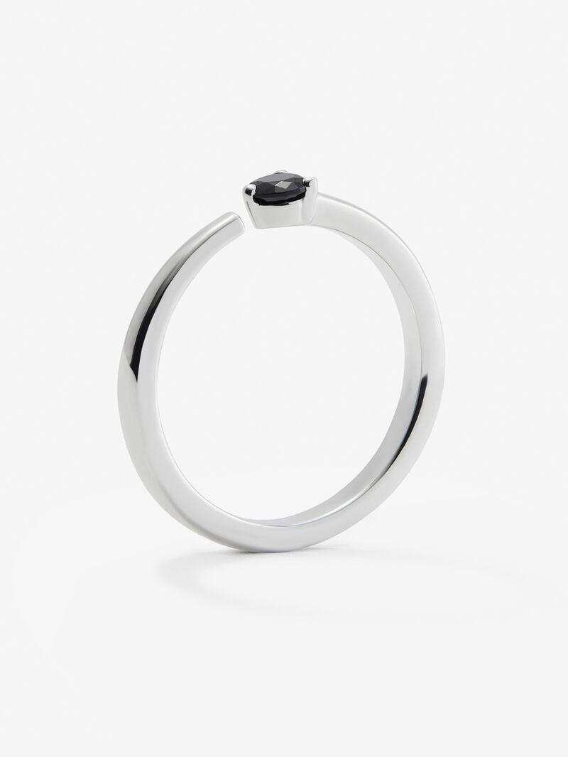 929 silver ring with black spinel image number 5