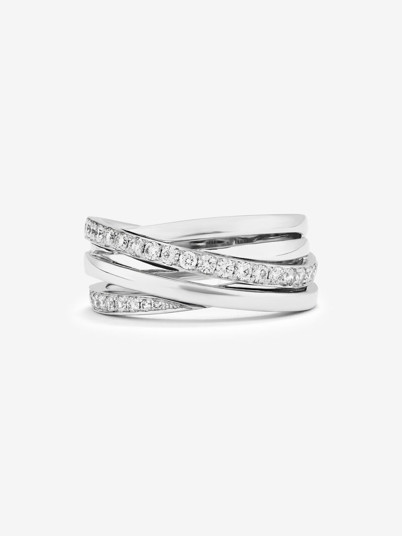 18K white gold multi-arm ring with 30 brilliant-cut diamonds with a total of 0.45 cts image number 2