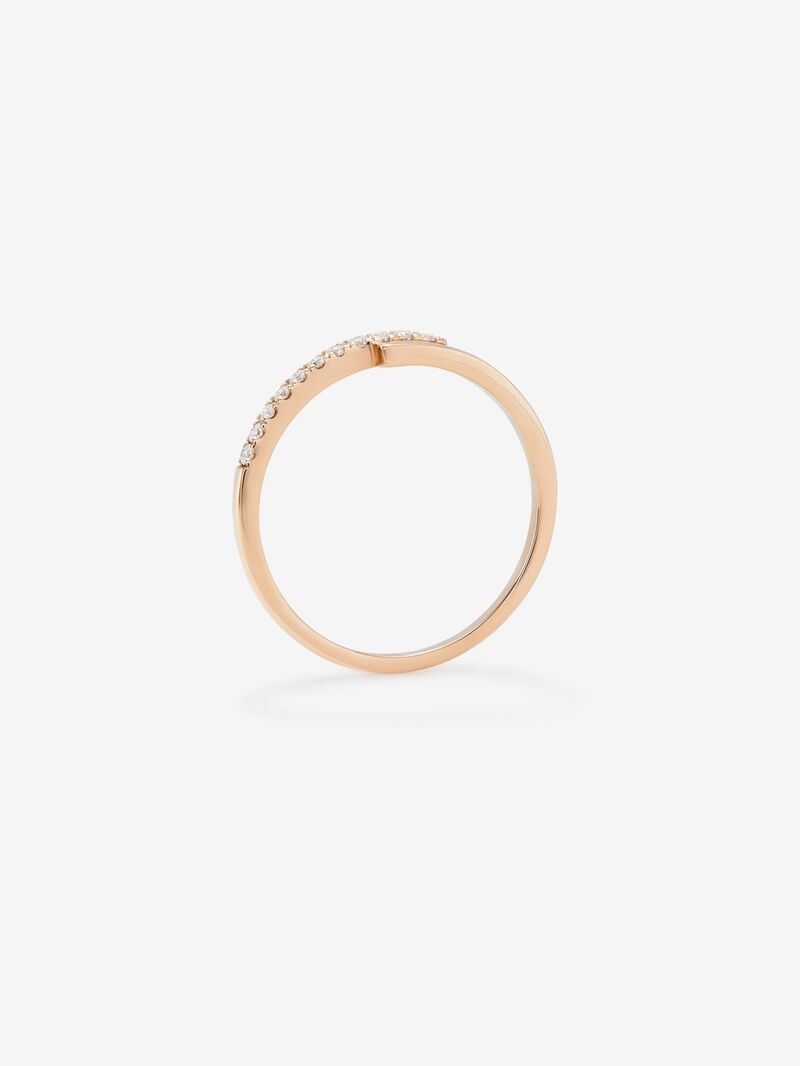 18K rose gold ring with 11 brilliant-cut diamonds with a total of 0.1 cts image number 4