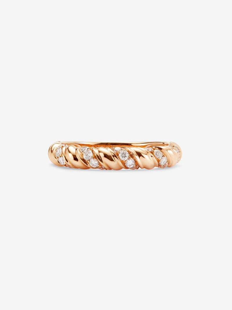 18K rose gold ring with 24 brilliant-cut diamonds with a total of 0.31 cts image number 1
