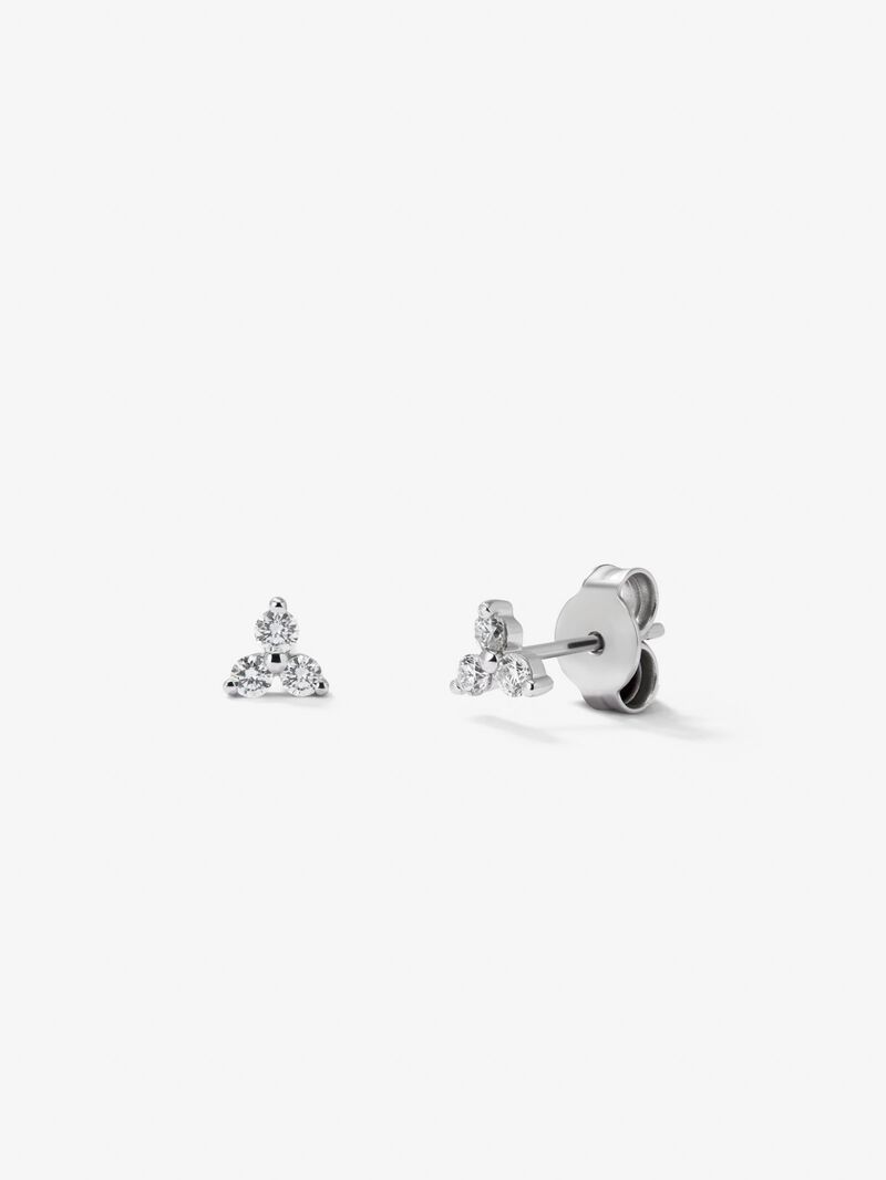 18K white gold earrings with white diamonds of 0.18 cts image number 0