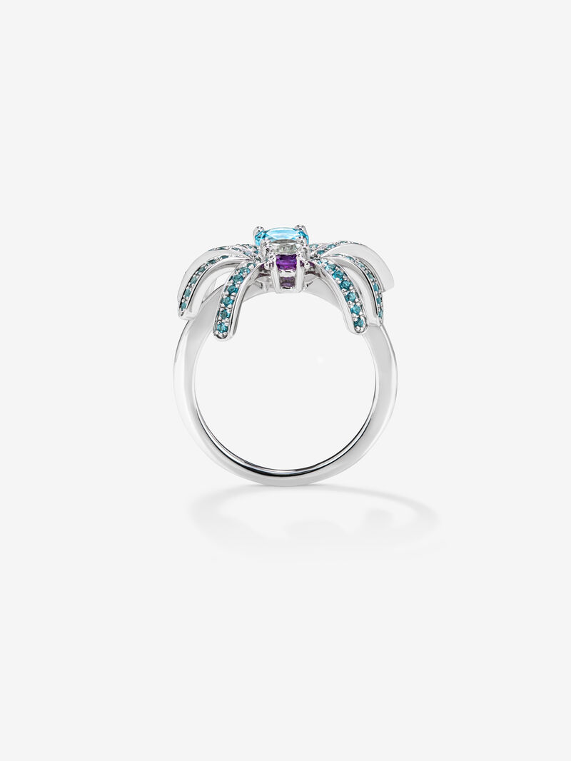 Silver Ring with Topacios and amethyst image number 1