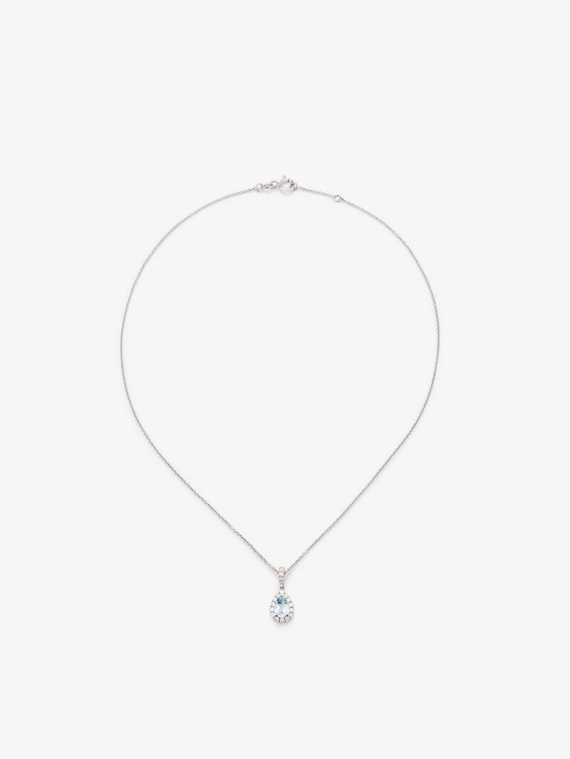 18K white gold pendant chain with topaz image number 0