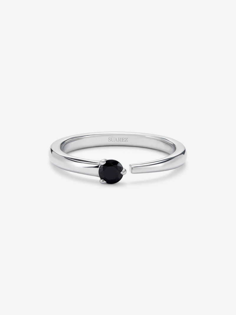 929 silver ring with black spinel image number 2