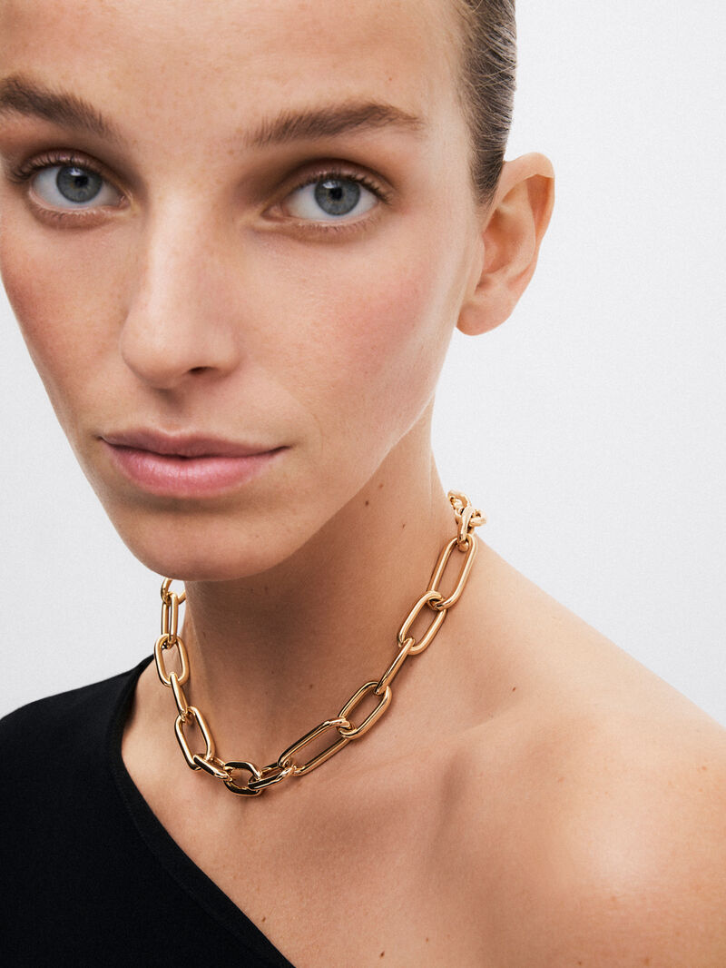 Extra Large Link Necklace in 18K Yellow Gold image number 1