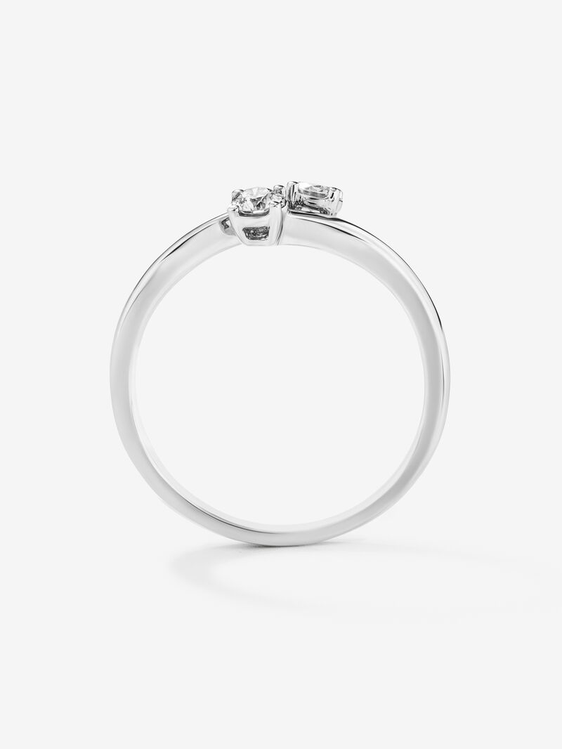 You and me ring in 18K white gold with 2 brilliant-cut diamonds with a total of 0.19 cts image number 4