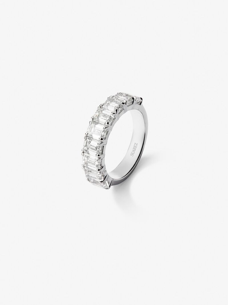 Half ring in 18K rose gold with 10 emerald-cut diamonds with a total of 3.15 cts image number 0
