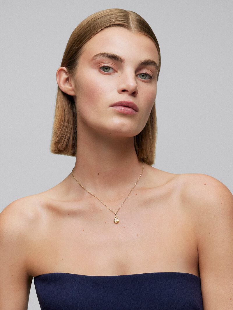 18K yellow gold pendant chain with citrine image number 3