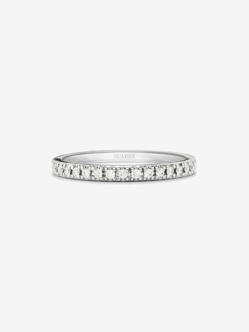 Half ring in 18K white gold with 15 brilliant-cut diamonds with a total of 0.15 cts image number 2