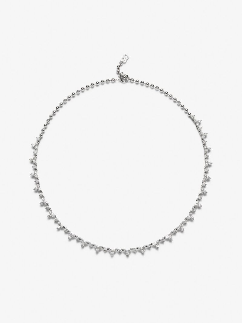 18K white gold rivière necklace with 97 brilliant-cut diamonds with a total of 5.33 cts image number 1
