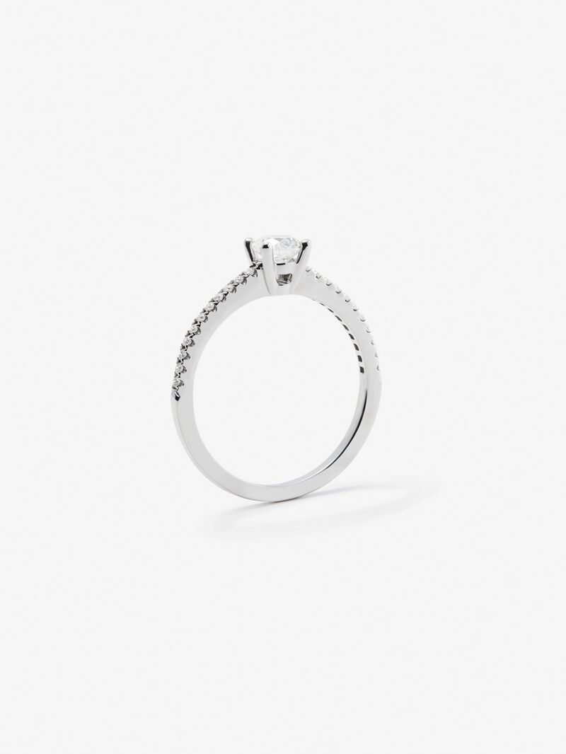 18K white gold solitaire engagement ring with diamond image number 3