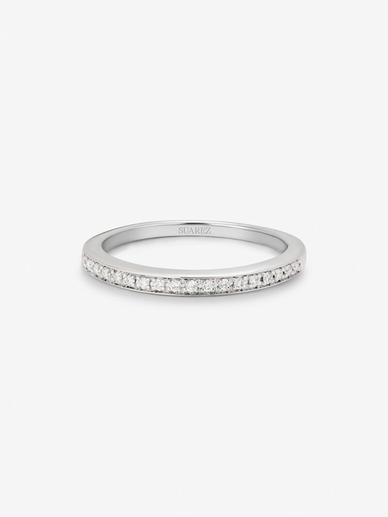 Half ring in 18K white gold with 19 brilliant-cut diamonds with a total of 0.1 cts image number 2
