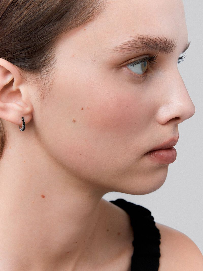 Fine silver 925 hoop earrings with spinels image number 3