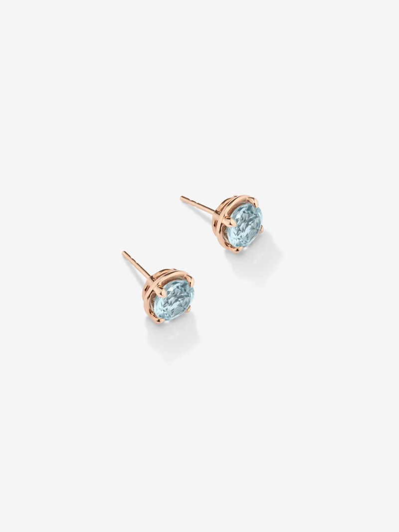 Rose gold earrings with sky topazes image number 2