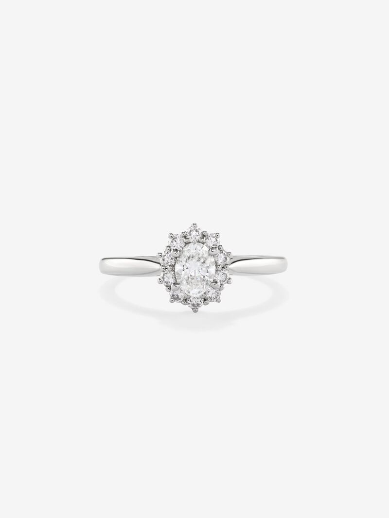 18K white gold solitaire engagement ring with diamond image number 2