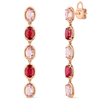Tacones Lejanos earrings 2,52 carats red rubies and 2,44 carats morganites, PE21069-ORRUMR_V