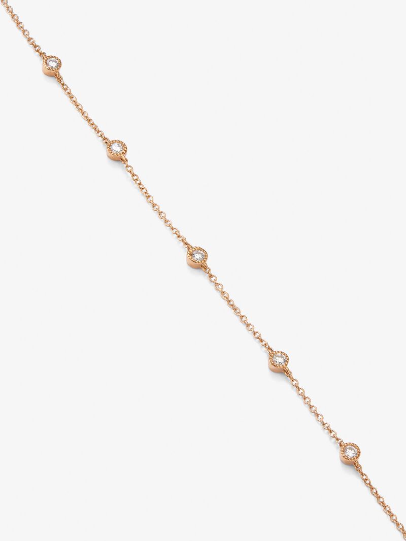 18K Rose Gold Choker Necklace with Diamonds image number 2