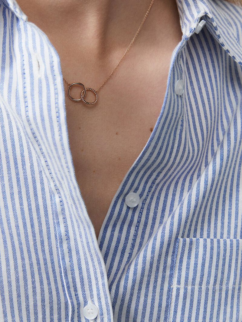 18kt Rose Gold Interlocking Circles Pendant image number 1
