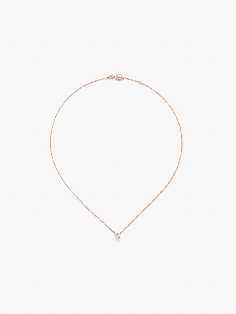 18K rose gold solitaire pendant with 0.15 ct brilliant cut diamond image number 0