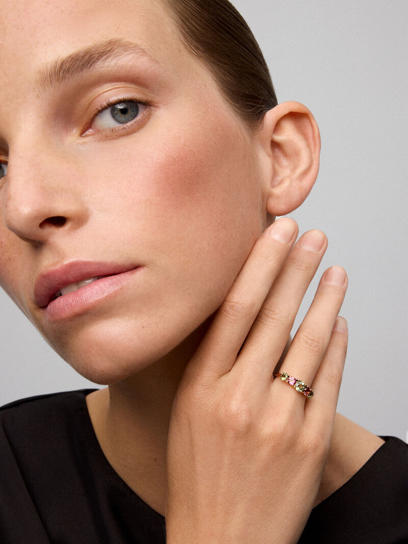 18K Rose Gold Ring with Tourmaline image number 1