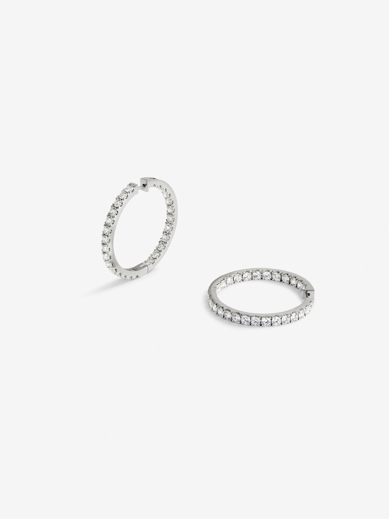 18K white gold hoop earrings with 36 brilliant-cut diamonds with a total of 1.99 cts image number 2