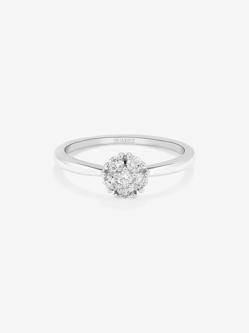 18K White Gold Diamond Pave Ring image number 2
