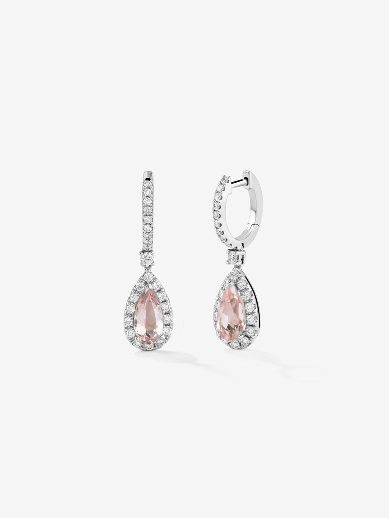 White gold veris earrings with morganite image number 0