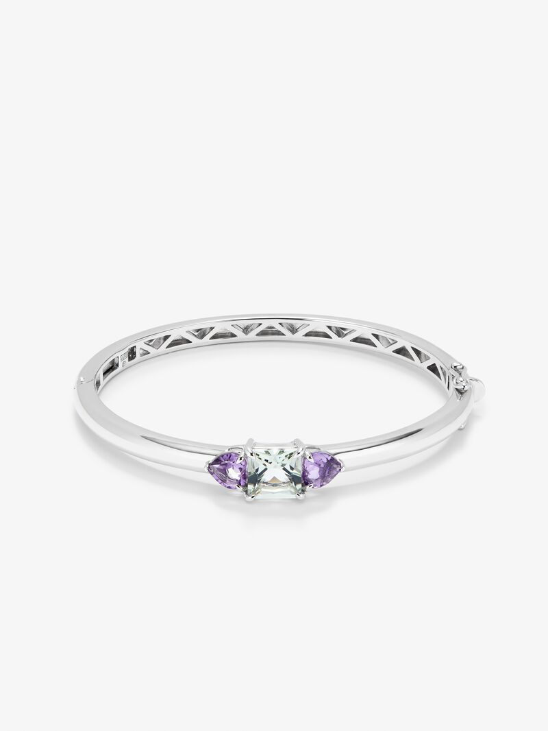 Utopian silver bracelet with amethyst. image number 0