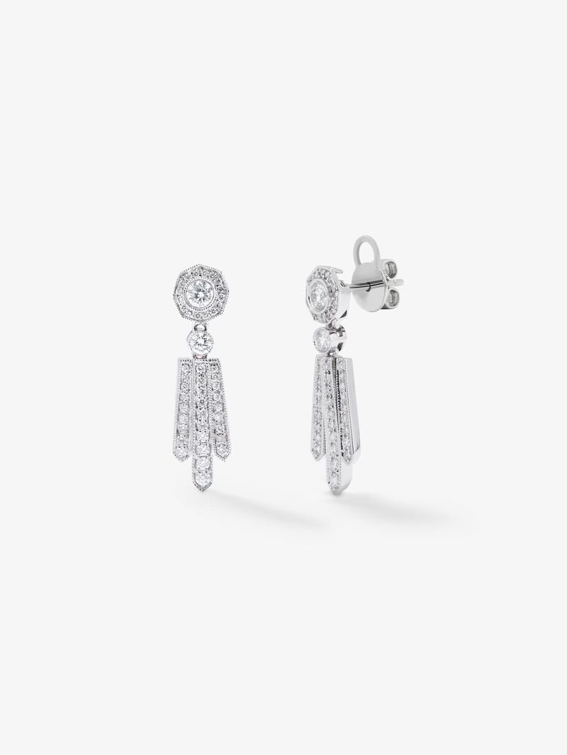 Detachable 18k white slopes with white diamonds in 0.2 cts bright size image number 0