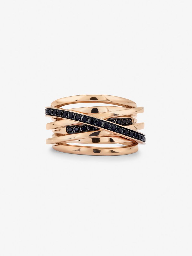 Wide multi-arm 18K rose gold ring with spinels image number 2