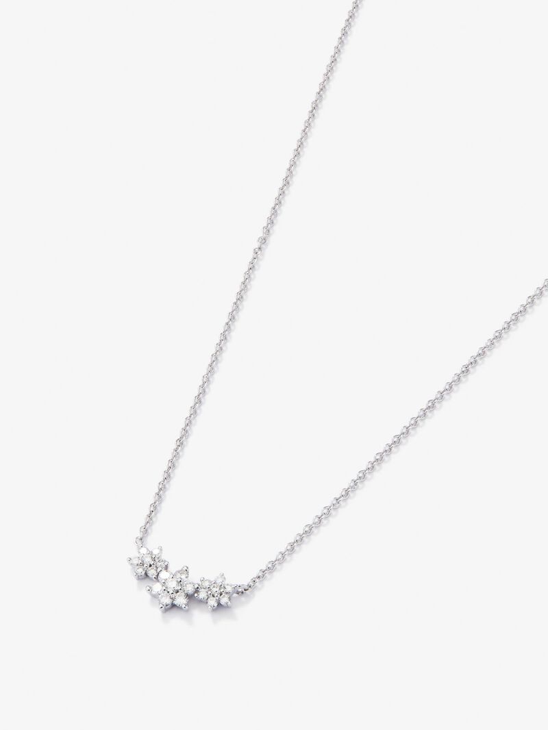 18K white gold pendant with bright diamonds of 0.29 cts and stars shape image number 2